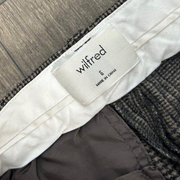 Aritzia Wilfred Gimont Pant Plaid Wool Crop Trousers Straight Leg checkered 6 - Picture 11 of 16